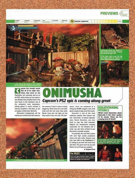 2000 Onimusha Warlords PS2 Original Advertisement vr5 - for just $19.49! 