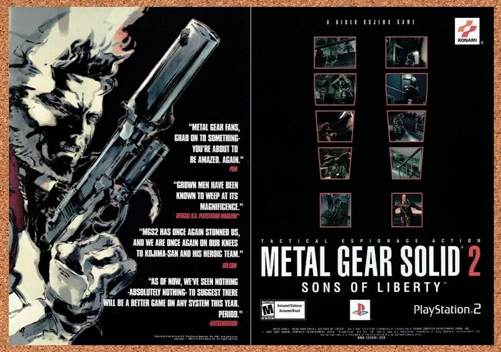 2002 Metal Gear Solid 2 PS2 Sons Liberty Original Ad v1 - for just $21.49! 