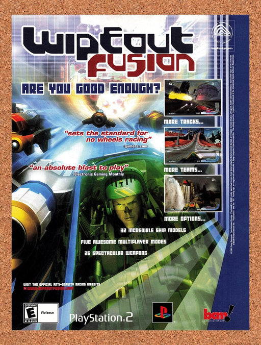2002 Wipeout Fusion PS2 Original Advertisement v1 - for just $19.49! 