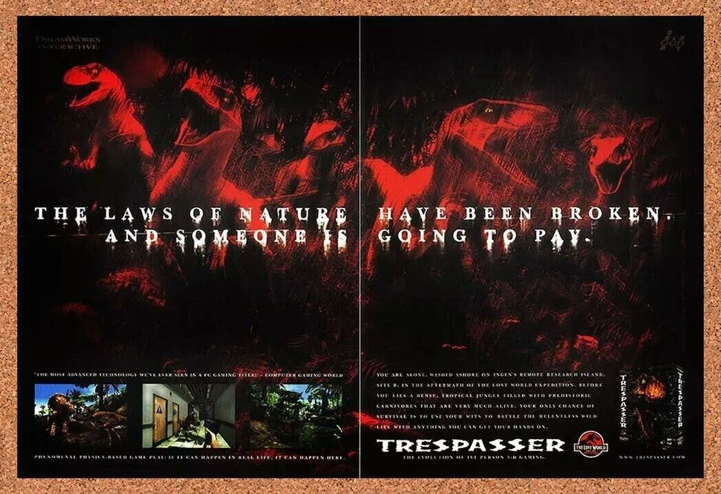 2000 Jurassic Park Trespasser PC Ad v1 - for just $22.49! 