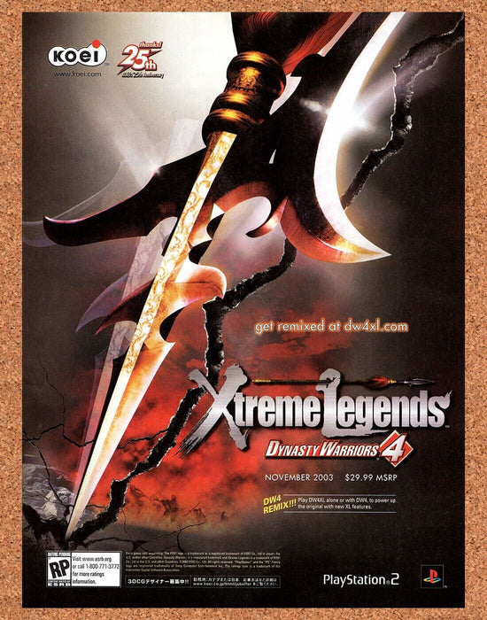 2004 Xtreme Legends Dynasty Warriors 4 Original Ad v1 - for just $17.99! 