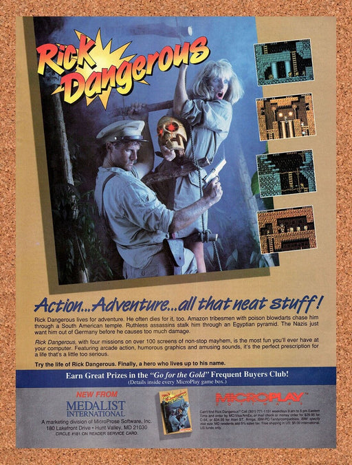 1989 Rick Dangerous Tandy Original Ad v1 - for just $17.99! 