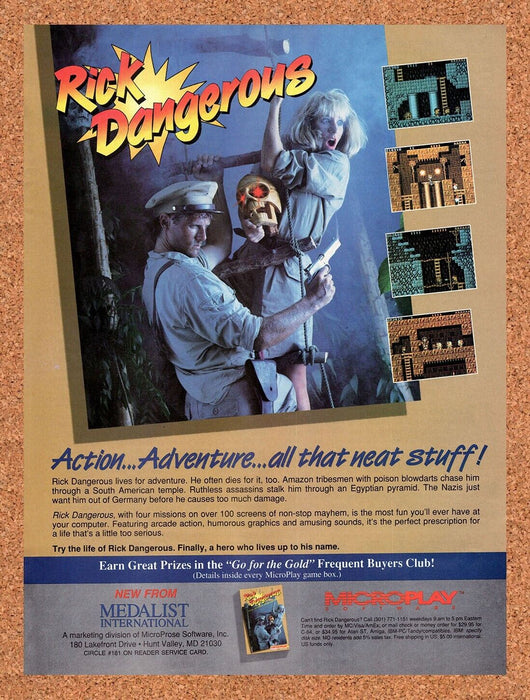 1989 Rick Dangerous Tandy Original Ad v1 - for just $17.99! 