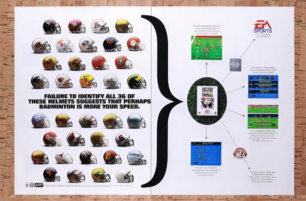 1995 College Football 95 Genesis Original Ad v1 - for just $21.49! 