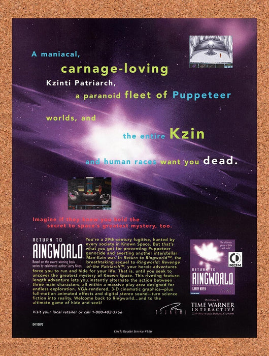 1994 Return To Ringworld DOS Original Ad v1 - for just $17.99! 