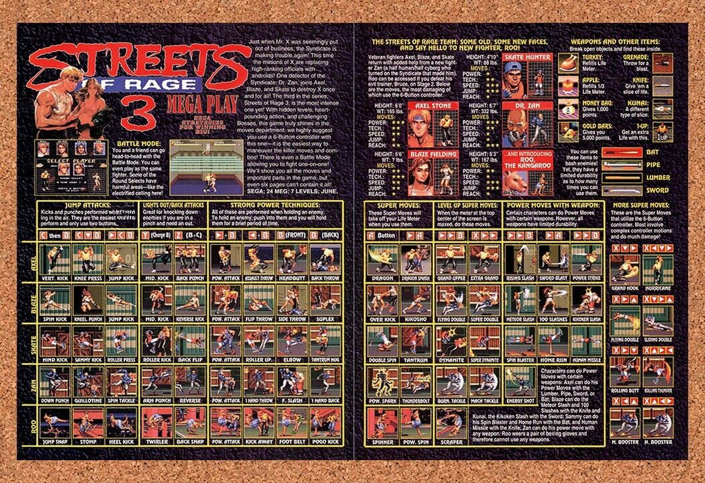 1994 Streets Of Rage 3 Genesis Original Ad v4 - for just $21.49! 