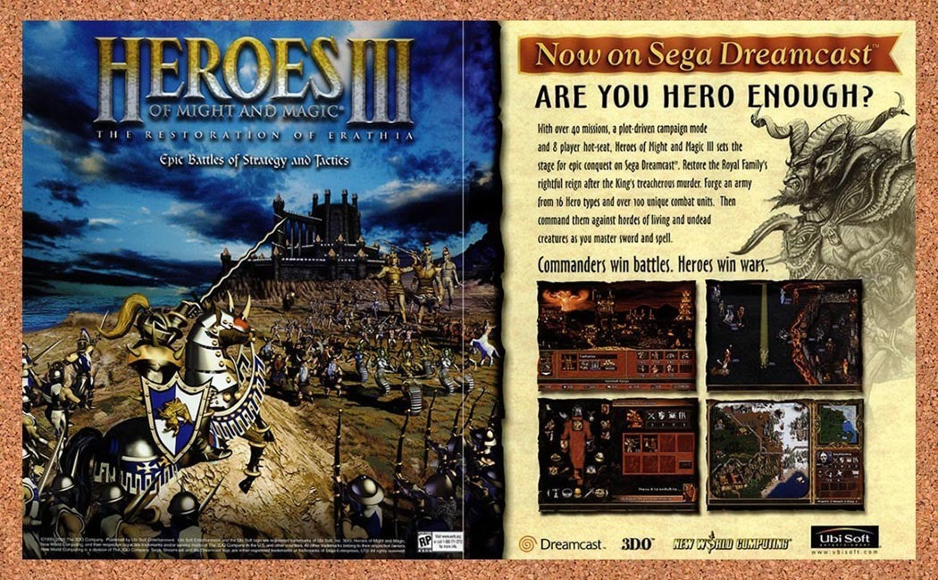 2000 Heroes Of Might And Magic III The Restoration Erathia Dreamcast Original Advertisement - for just $23.99! 