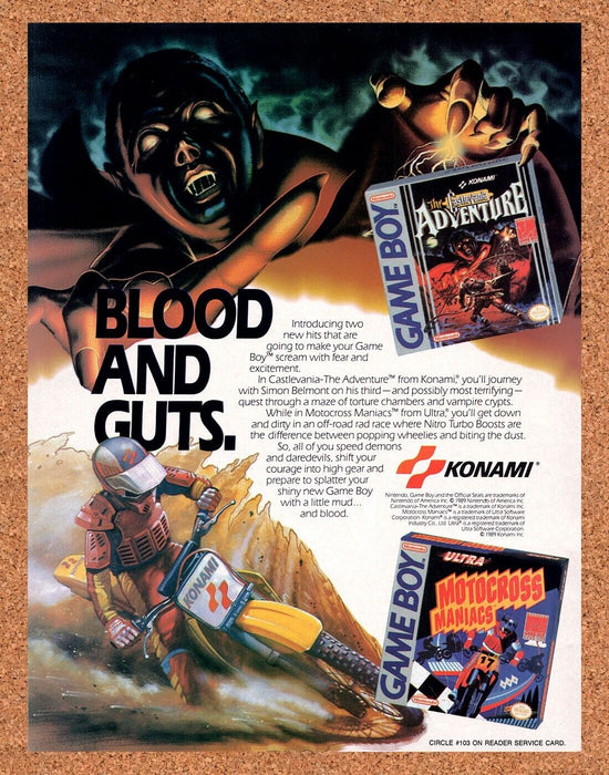 1990 Konami Game Boy Games Original Castlevania Adventure Ad - for just $18.99! 
