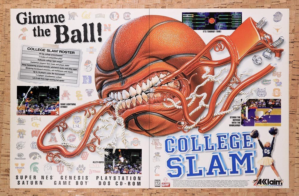 1996 College Slam SNES Original Ad v2 - for just $21.49! 