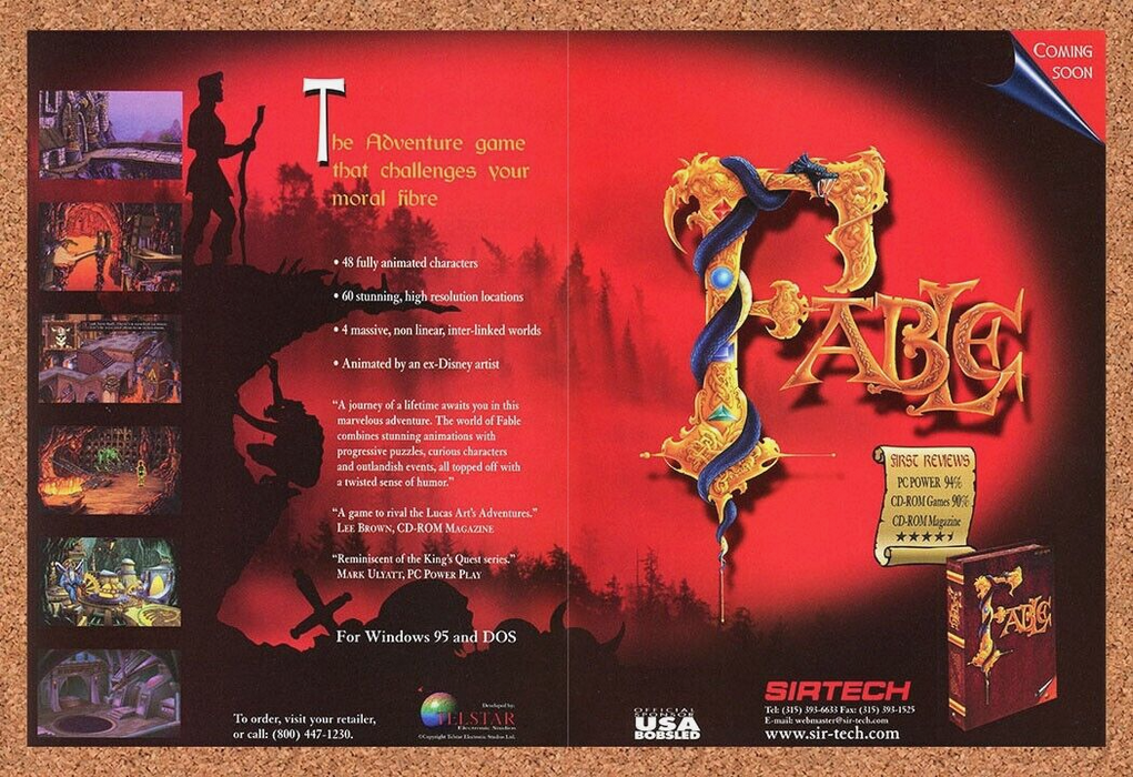 1999 Fable PC Original Point And Click Ad v1 - for just $21.49! 