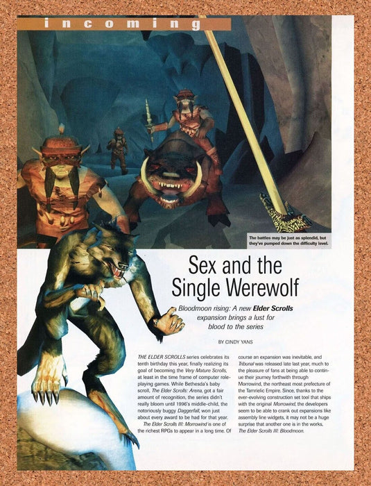 2005 Elder Scrolls III Bloodmoon PC Original Ad v1 - for just $17.99! 