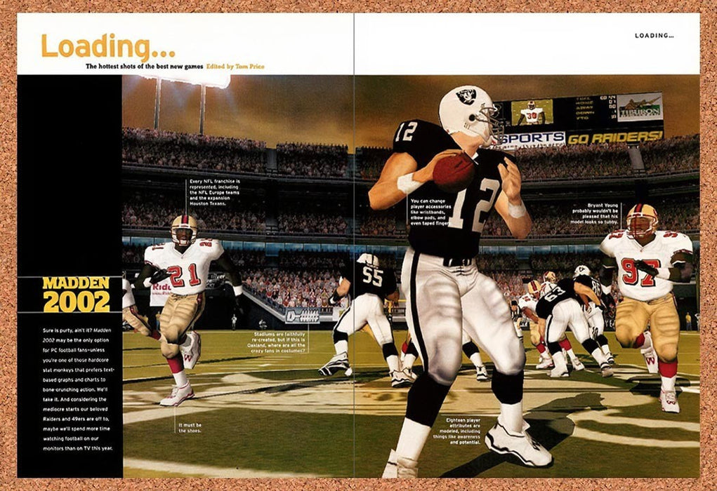 2001 Madden 2002 PC Original Advertisement vr1 - for just $23.99! 