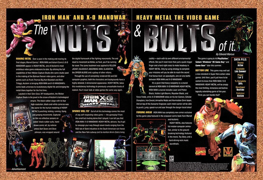 1996 Iron Man X-O Manowar Heavy Metal PS1 Original Ad v2 - for just $21.49! 