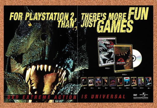 2000 Jurassic Park DVDs On PS2 Original Advertisement v1 - for just $23.99! 