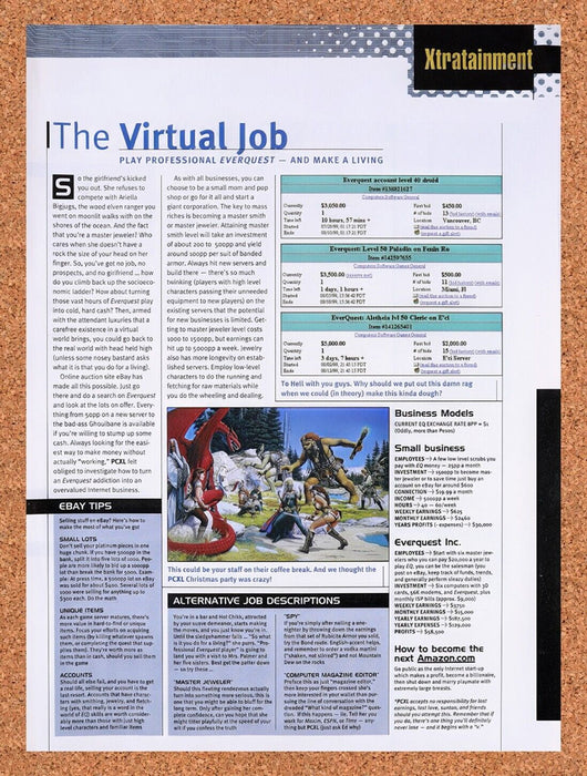 1999 EverQuest Online Character Auctions Original Ad v6 - for just $15.55! 