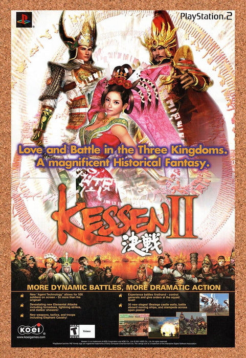 2001 Kessen II PS2 Original Ad v1 - for just $19.34! 