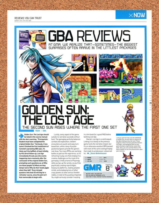 2003 Golden Sun The Lost Age GBA Original Ad vr1 - for just $17.99! 