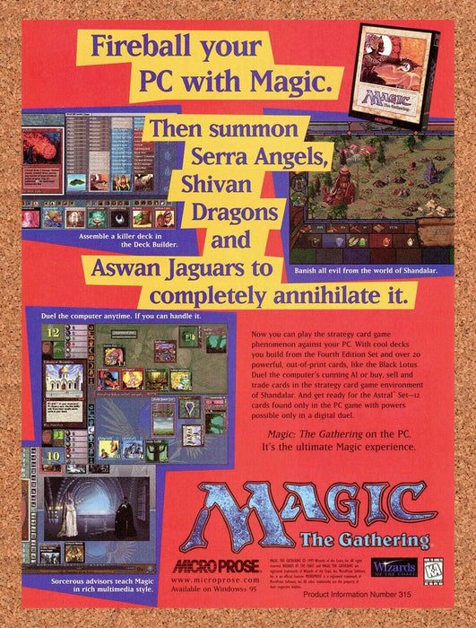 1999 Magic The Gathering PC Original Ad - for just $17.99! 