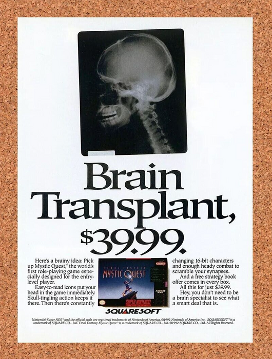 1993 Final Fantasy Mystic Quest SNES Original Ad - for just $17.99! 