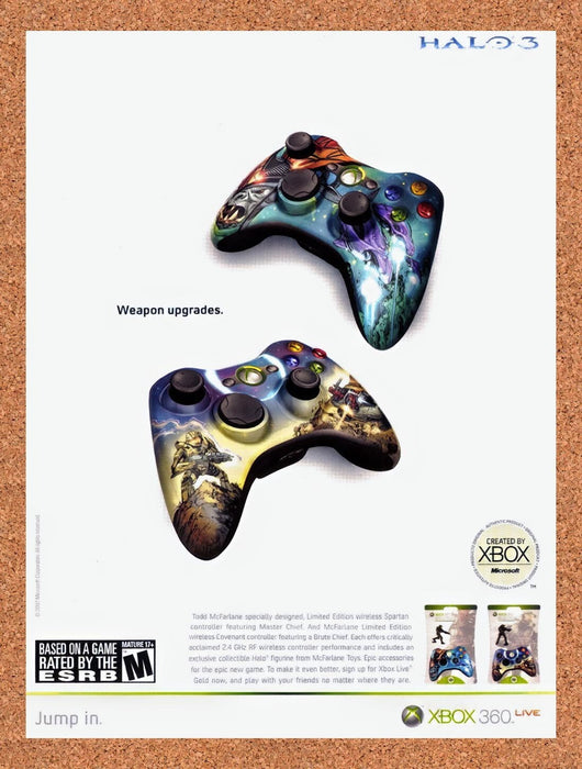 2008 Halo 3 Xbox 360 Controller Skins Original Ad v4 - for just $17.99! 