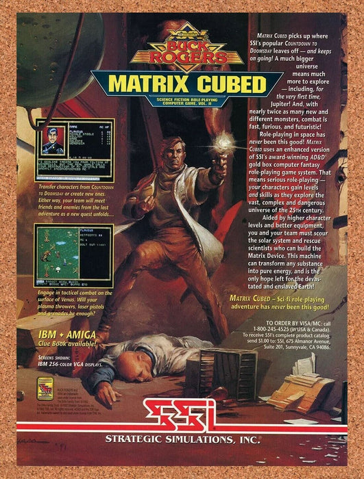1993 Buck Rogers Matrix Cubed Amiga Original Ad - for just $17.99! 