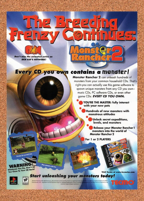 1999 Monster Rancher 2 PS1 Original Ad v1 - for just $17.99! 