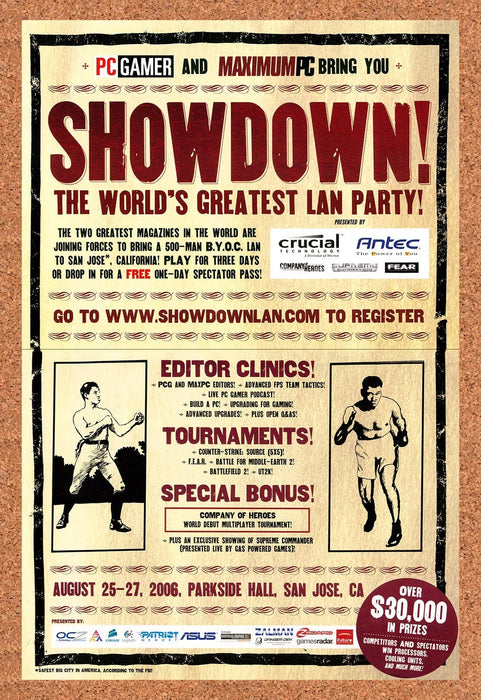 2006 Showdown Lan PC Gamer Original Advertisement v5 - for just $23.99! 
