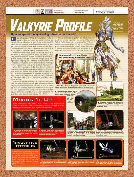 2000 Valkyrie Profile PS1 Original Ad vr1 - for just $16.57! 