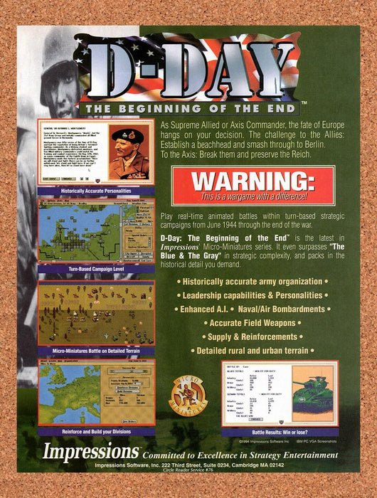 1994 D-Day The Beginning Of The End DOS Original Ad v1 - for just $17.99! 