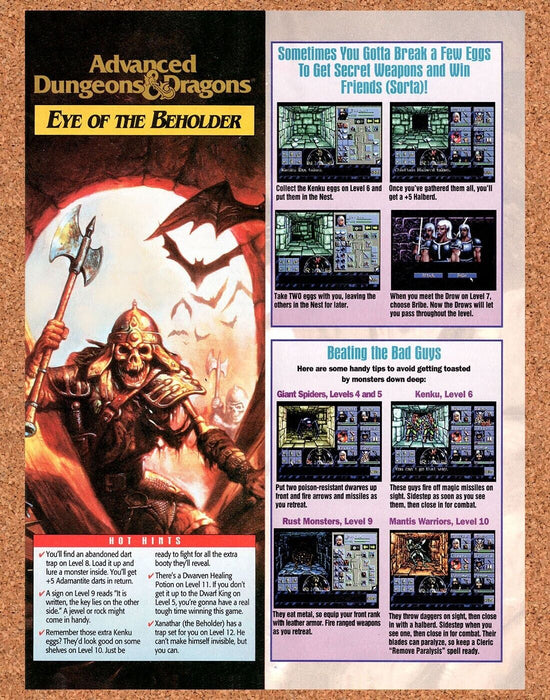 1994 Advanced Dungeons & Dragons Eye Of The Beholder Genesis Original Ad v1 - for just $17.99! 