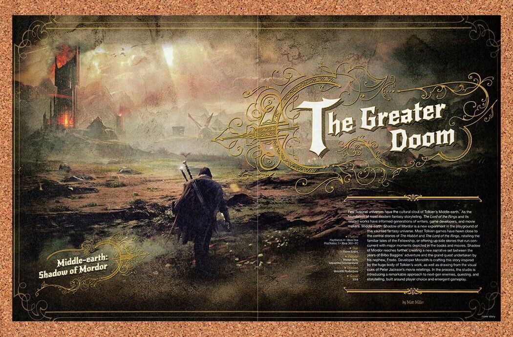 2013 Lord Of The Rings Shadow Mordor PS4 Original Ad - for just $21.49! 