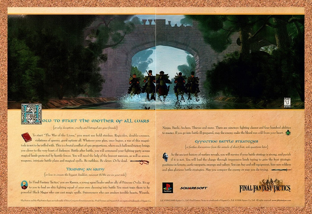 1998 Final Fantasy Tactics PS1 Original Ad v1 - for just $22.49! 