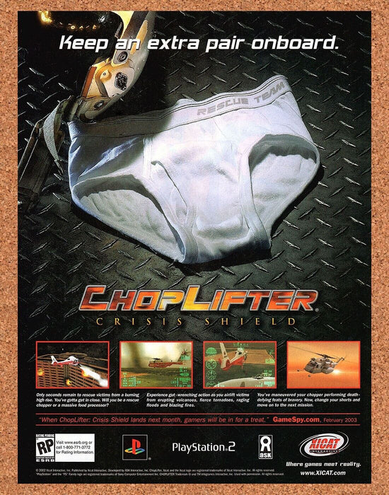 2003 ChopLifter Crisis Shield PS2 Original Ad - for just $17.99! 
