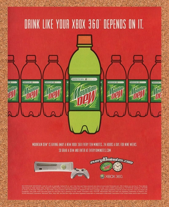 2007 Mountain Dew Xbox 360 Original Ad - for just $18.49! 