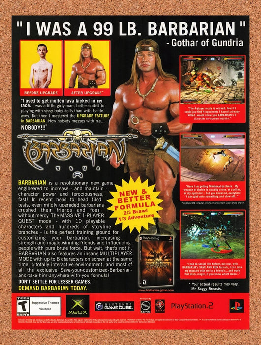 2002 Barbarian PS2 Original Advertisement v1 - for just $19.49! 