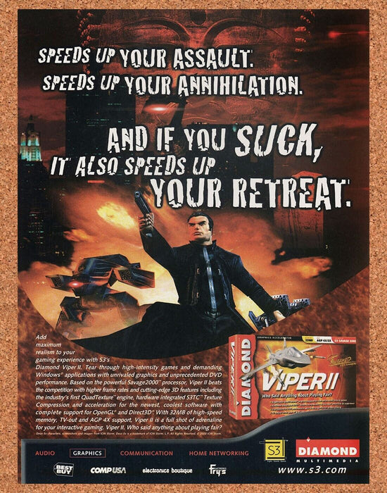 2002 Deus Ex PC Viper II Video Card Original Ad v2 - for just $18.99! 