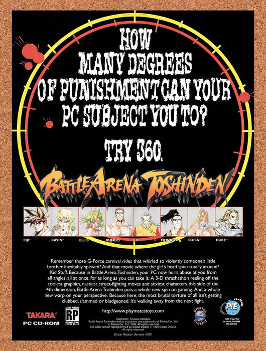 1996 Battle Arena Toshinden 1 CD-ROM Original Ad v1 - for just $17.99! 