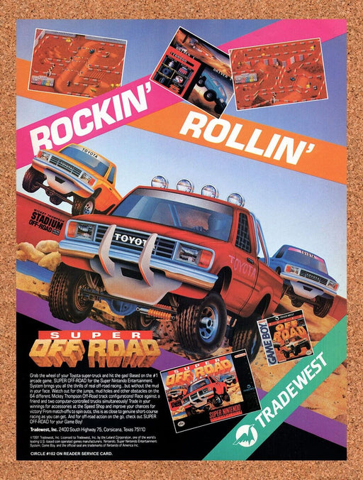 1992 Super Off Road SNES Original Ad v1 - for just $17.99! 