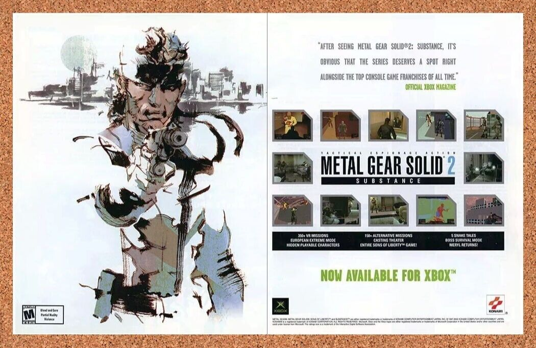 2003 Metal Gear Solid 2 Xbox Substance Original Ad v1 - for just $21.49! 