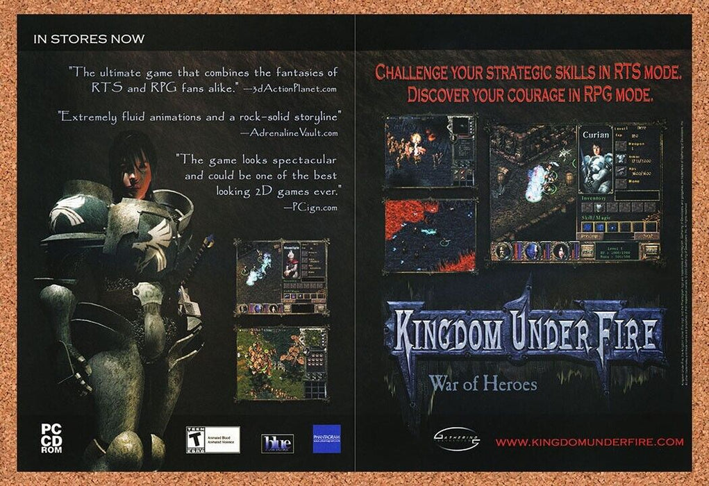 2003 Kingdom Under Fire War Heroes PC Original Ad - for just $21.49! 