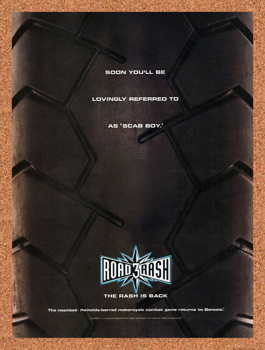 1995 Road Rash 3 Genesis Original Ad v1 - for just $17.99! 