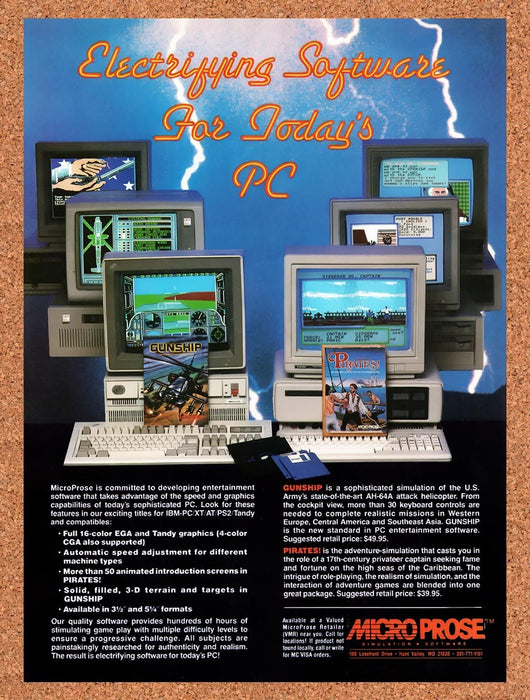 1988 MicroProse IBM Games Original Ad v7 - for just $17.99! 