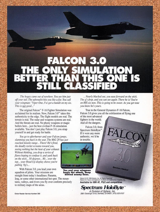 1991 Falcon 3.0 IBM AT Original Ad v1 - for just $17.99! 
