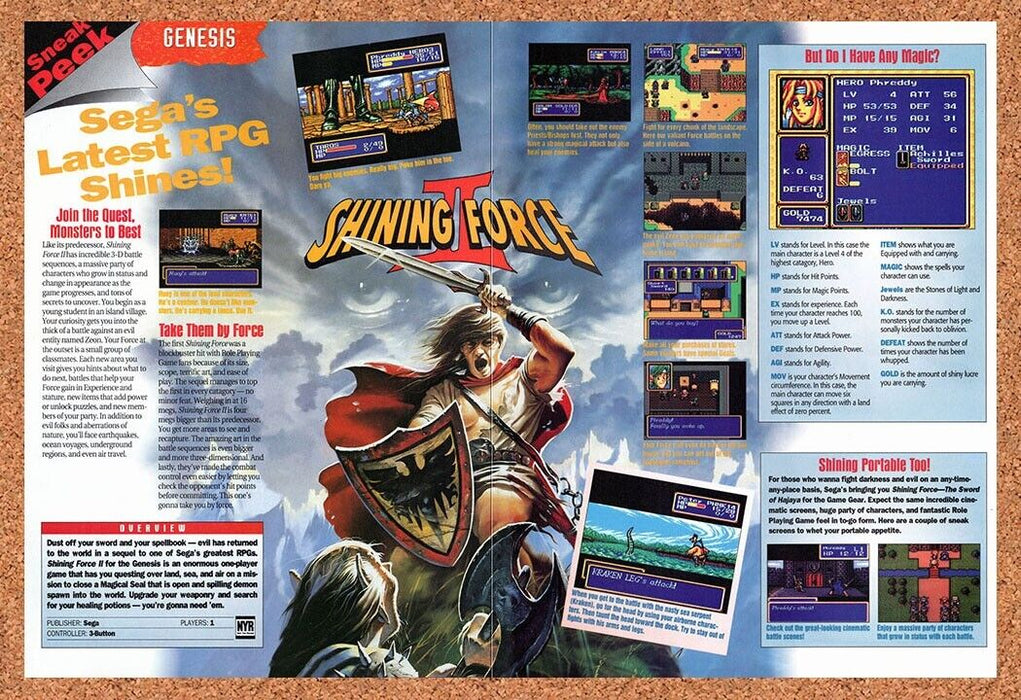 1994 Shining Force II Genesis Original Ad v1 - for just $23.49! 
