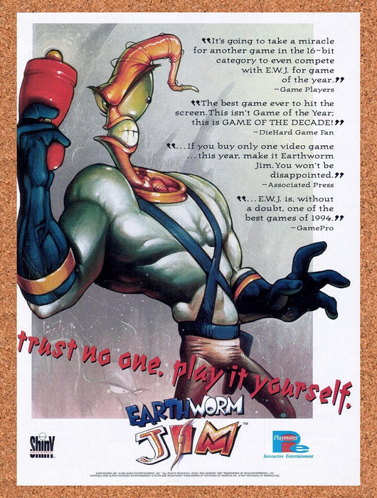 1995 Earthworm Jim SNES Original Ad v18 - for just $17.99! 