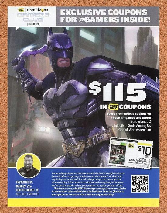 2015 Batman Injustice Xbox 360 Original Best Buy Coupon Ad v1 - for just $19.99! 