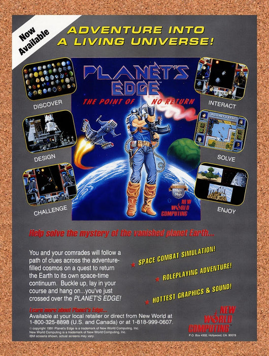 1992 Planet's Edge The Point Of No Return PC Original Advertisement v1 - for just $19.49! 