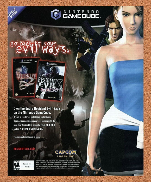 2001 Resident Evil 2 & 3 GameCube Original Ad v1 - for just $17.99! 