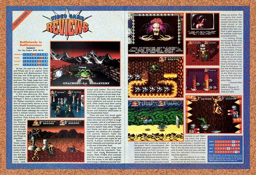1993 Battletoads In Battlemanics SNES Original Ad v1 - for just $21.49! 