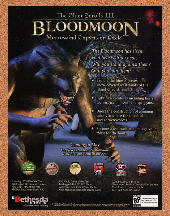 2005 Elder Scrolls III Bloodmoon PC Original Ad v2 - for just $17.99! 
